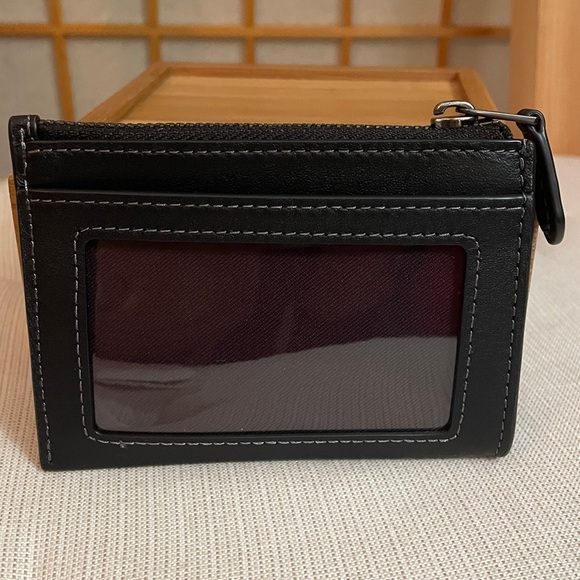 Coach Mini Skinny Id Case With Floral Applique Gunmetal/Black NWT - Picture 5 of 15